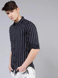 Men's Casual Printed Striped Shirt