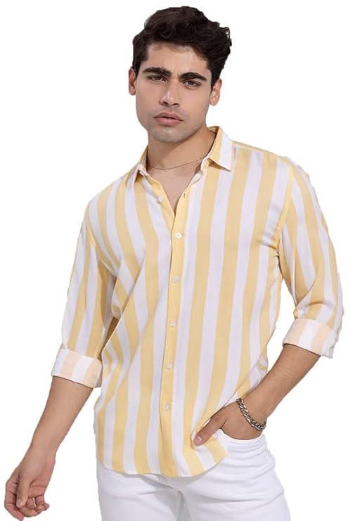 Men's Casual Printed Striped Shirt